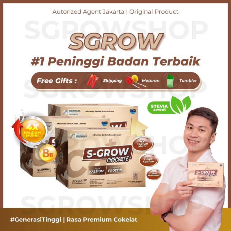 S GROW RASA COKLAT - 1 BOX S GROW VARIAN BARU RASA COKLAT - S GROW PENINGGI BADAN