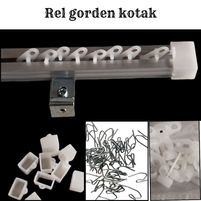 Rel gorden biasa fullset rel kotak rel untuk vitras besi gorden tiang gorden