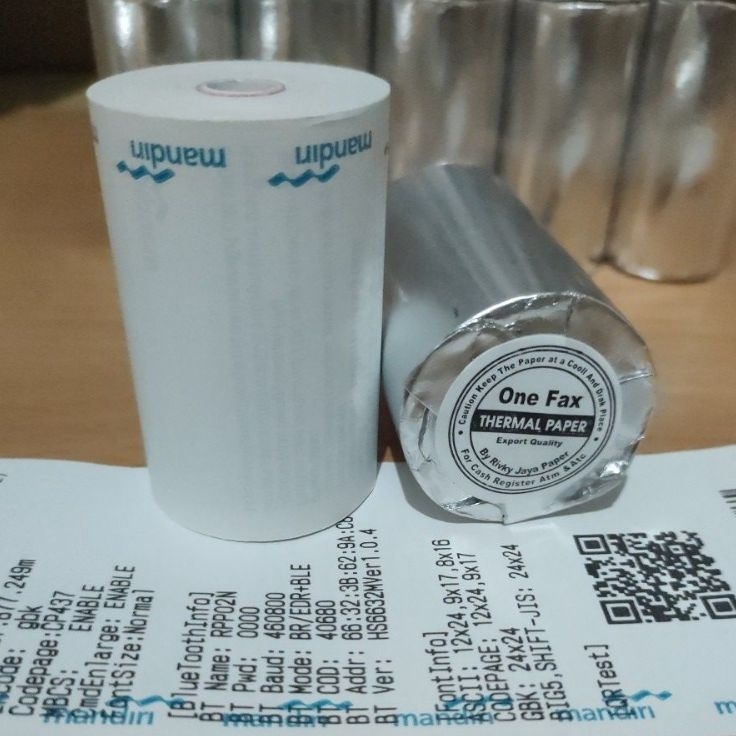 

Paket Terkini Kertas Kasir Thermal Roll Edc Logo 58x4 Coreless paket 1 pcs