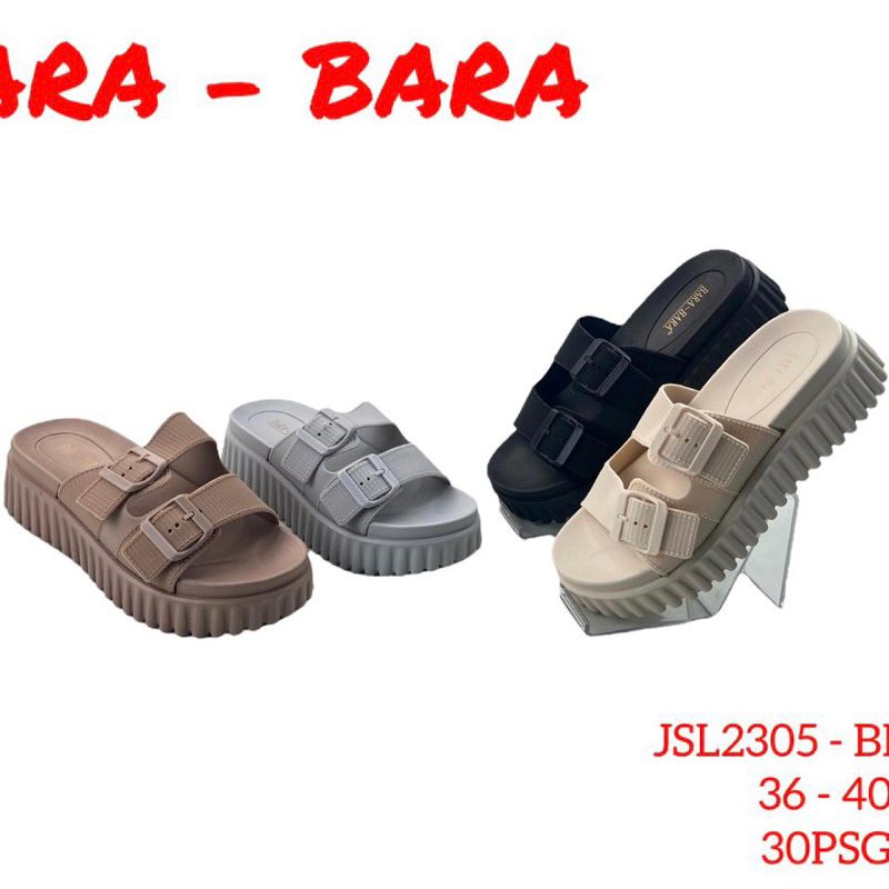 BARA BARA sandal wedges wanita gesper hak tinggi wedges sandal kokop wanita sandal fashion tinggi