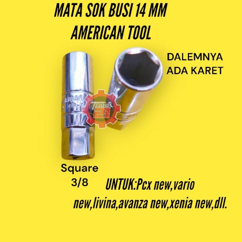 MATA SOK BUSI 14 MM AMERICAN TOOL KUNCI BUSI 14 MM
