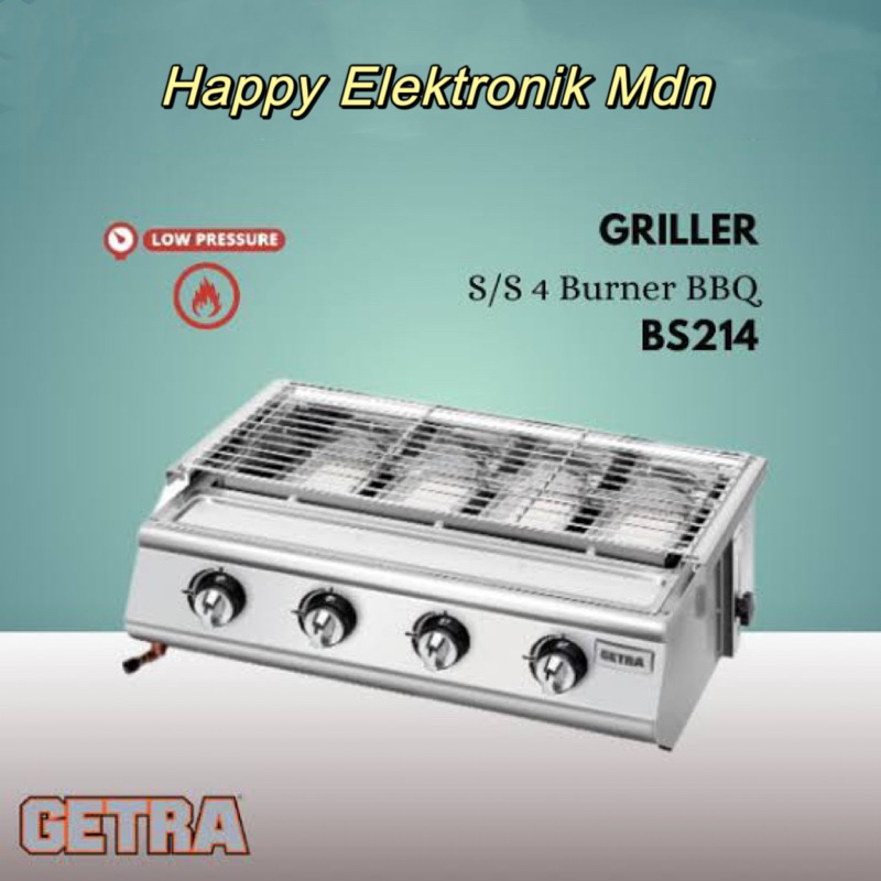 GETRA BS214 GETRA Pemanggang Gas 4 TUNGKU GETRA BBQ BURNER 4 TUNGKU BBQ BURNER 4 PENGAPIAN GETRA BS2