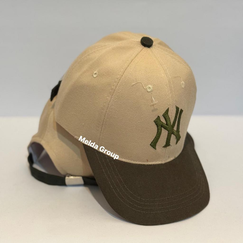 Topi Baseball Distro Cap Bordir NY Variable Kombinasi Cream Visor Hijau Army Hat Pria Trend 2024