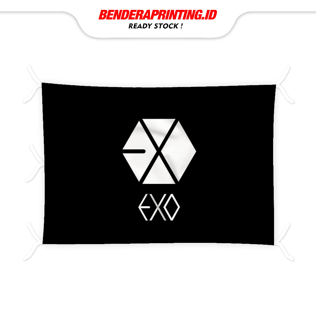 Bendera EXO Flag printing Kain Tetron KPOP