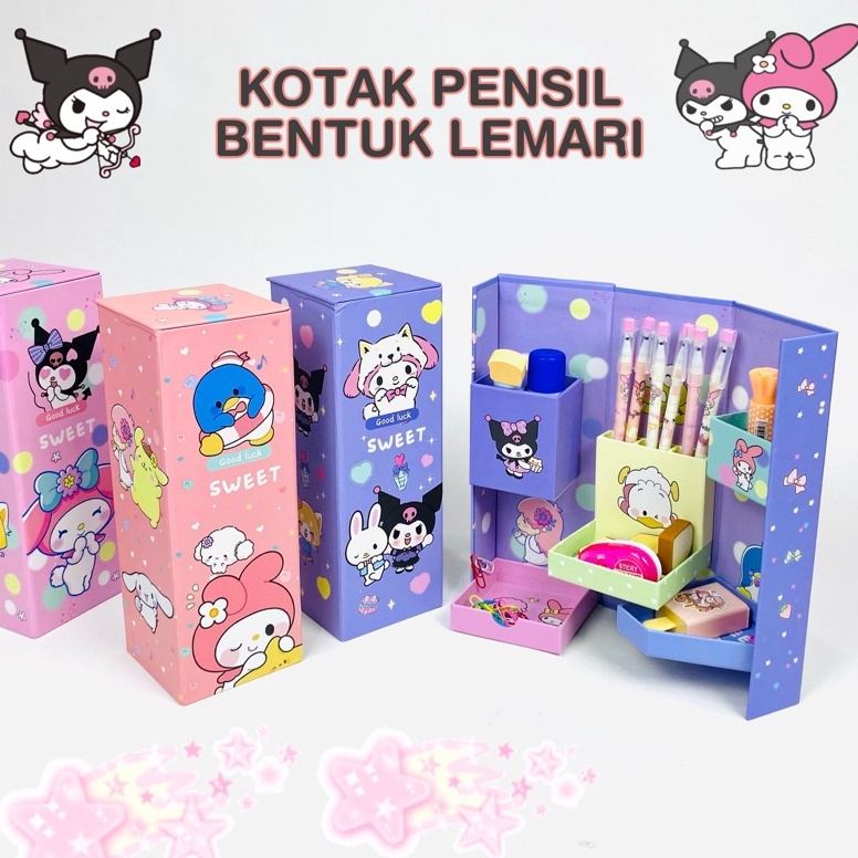 

KODE H3H2 HD Kotak Pensil Karton Rak Berdiri TingkatPencil CasePencil Box