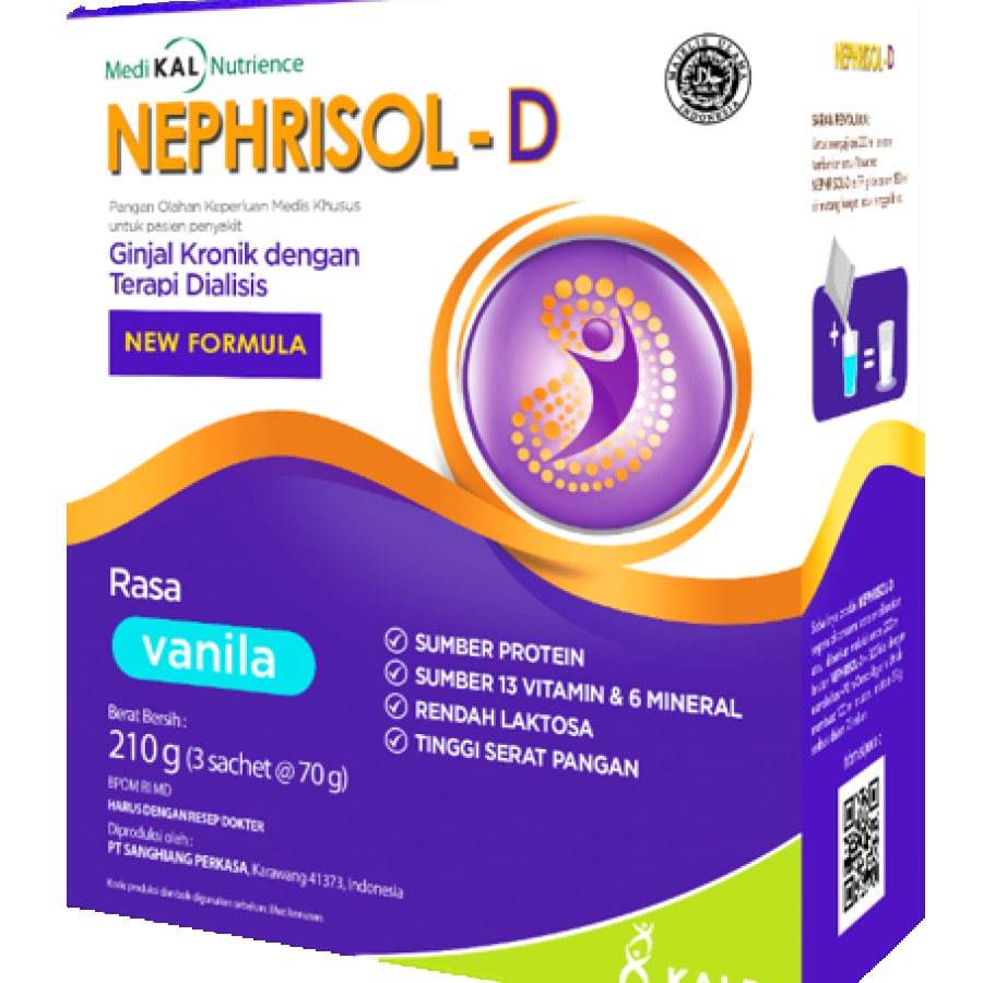 

NEPHRISOL-D RASA VANILA 70 GRAM BOX 3 SACHET (210 GRAM)