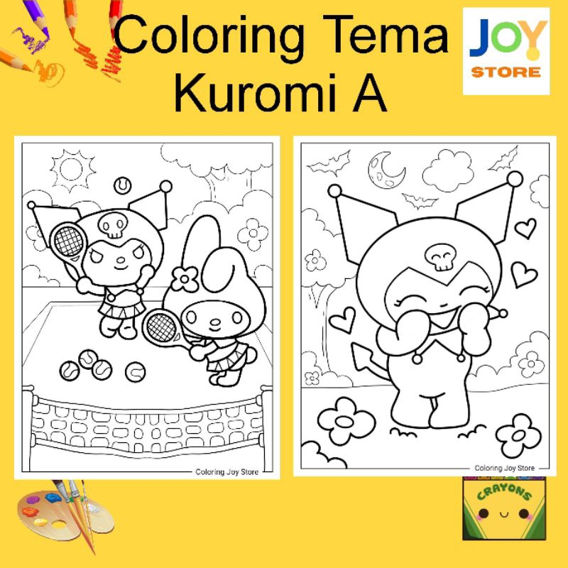 

Kertas Gambar Mewarnai ukuran A4 dan A5 150 gsm - Coloring Paper Tema Kuromi A Toko Joy Store