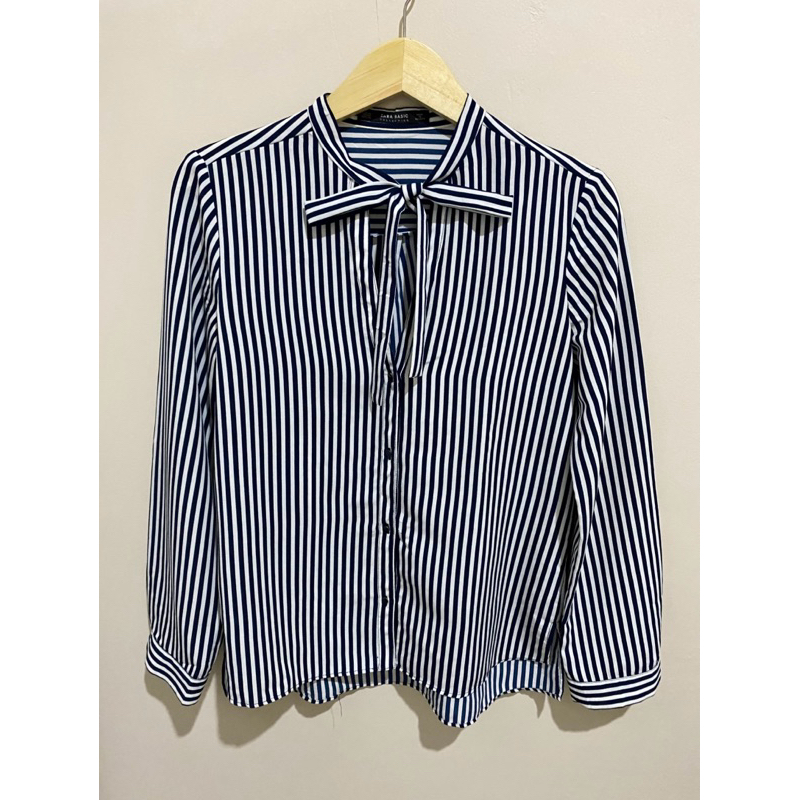 kemeja salur / kemeja stripe / kemeja zara / kemeja wanita / zara woman / preloved zara