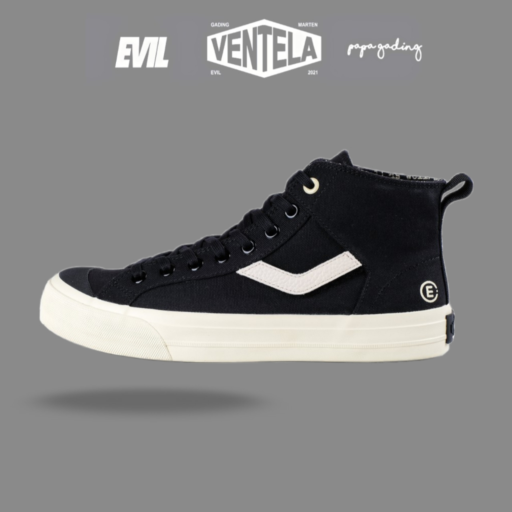 Promo Ventela X Papa Gading X Evil High evil X Papa Gading All Is Well High Black Sneakers Pria Wani