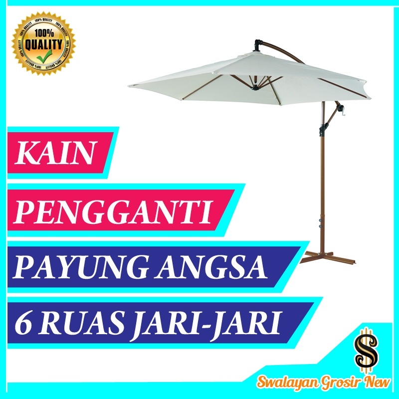 Kain Pengganti Payung Taman 6 Ruas Jari-Jari Tiang Gantung Angsa Cafe Pantai Waterproof Bisa untuk A