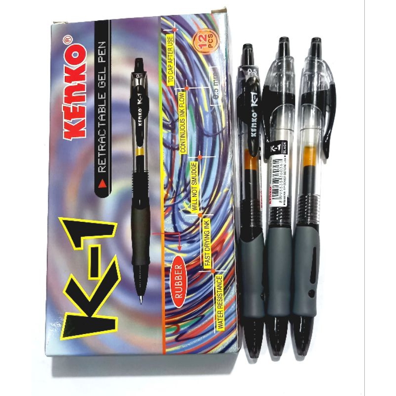 

pulpen Gel KENKO ceklik(K-ONE )/K1 O,5mm HITAM