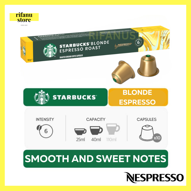 

Nespresso Starbucks Blonde Espresso Roast Coffee Capsule
