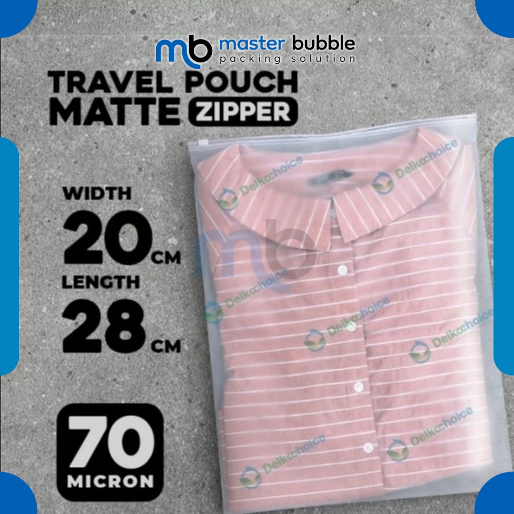 Plastik Travel Pouch Zipper Bag 20cm x 28cm - PORTRAIT 70mic Premium Kantong Organizer Matte