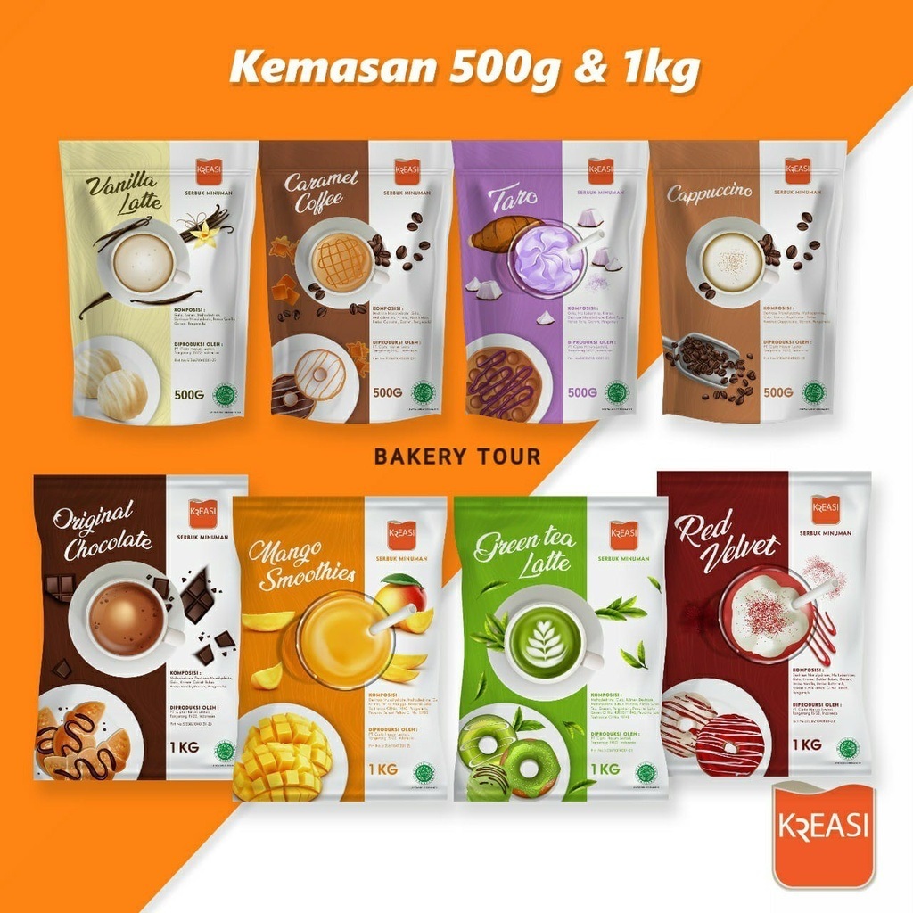 

KREASI Bubuk Minuman Boba/ Drink Powder 1 kg - BUNDLING BELI 2 KREASI ALL VAR GRATIS SYRUP AIMEE 750 ML