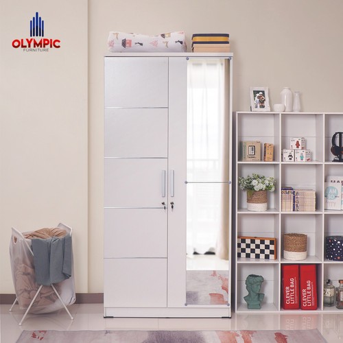 Lemari baju 2 pintu lemari 2 pintu kaca lemari pakaian putih