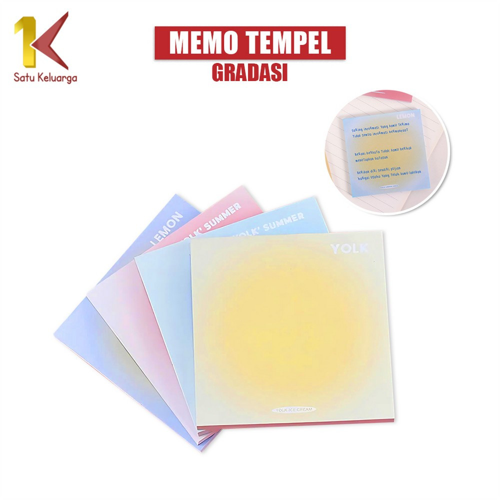 

Satu Keluarga Sticky Notes Gradasi Polos Isi 50 Lembar A102 Memo Tempel Alat Tulis Kantor Sekolah
