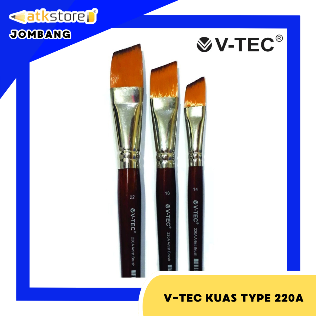 

VTEC KUAS LUKIS TYPE 220A - KUAS LUKIS - KUAS LUKIS ANGULAR FLAT - ALAT TULIS SENI - ATJ