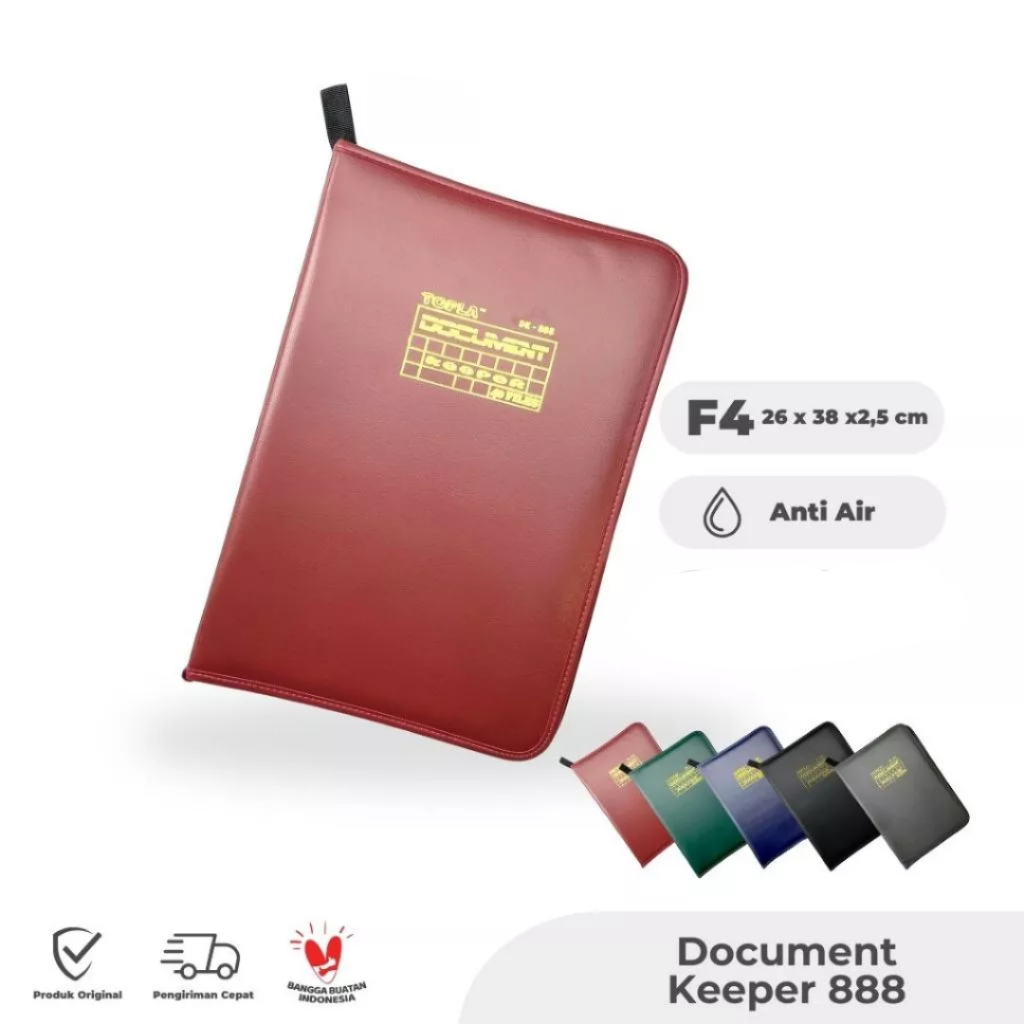 

Map Ijazah Resleting Kulit Anti Air Isi 20 40 60 Lembar F4 - Dokumen Keeper Topla Folio - Document Keeper - Tempat Ijasah
