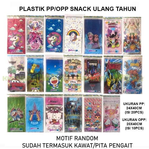 

Plastik Snack Ulang Tahun Birthday Treat Plastic Bag OPP PP Jajan Bingkisan Bungkusan