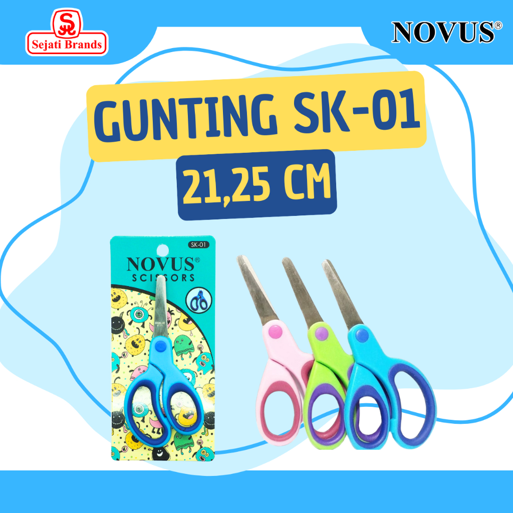 

Novus Gunting kertas anak tip tumpul untuk penggunaan yang aman tipe SK-01