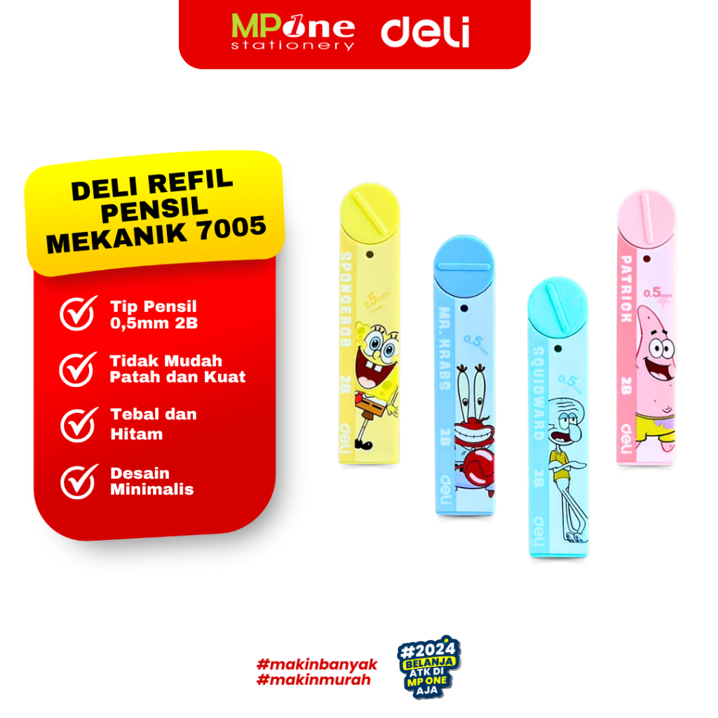 

Deli Isi Pensil Mekanik 2B 0.5mm 7005 / Refil Mechanical Pencil Lead 0.5MM DELI 7005 (1 Tube)