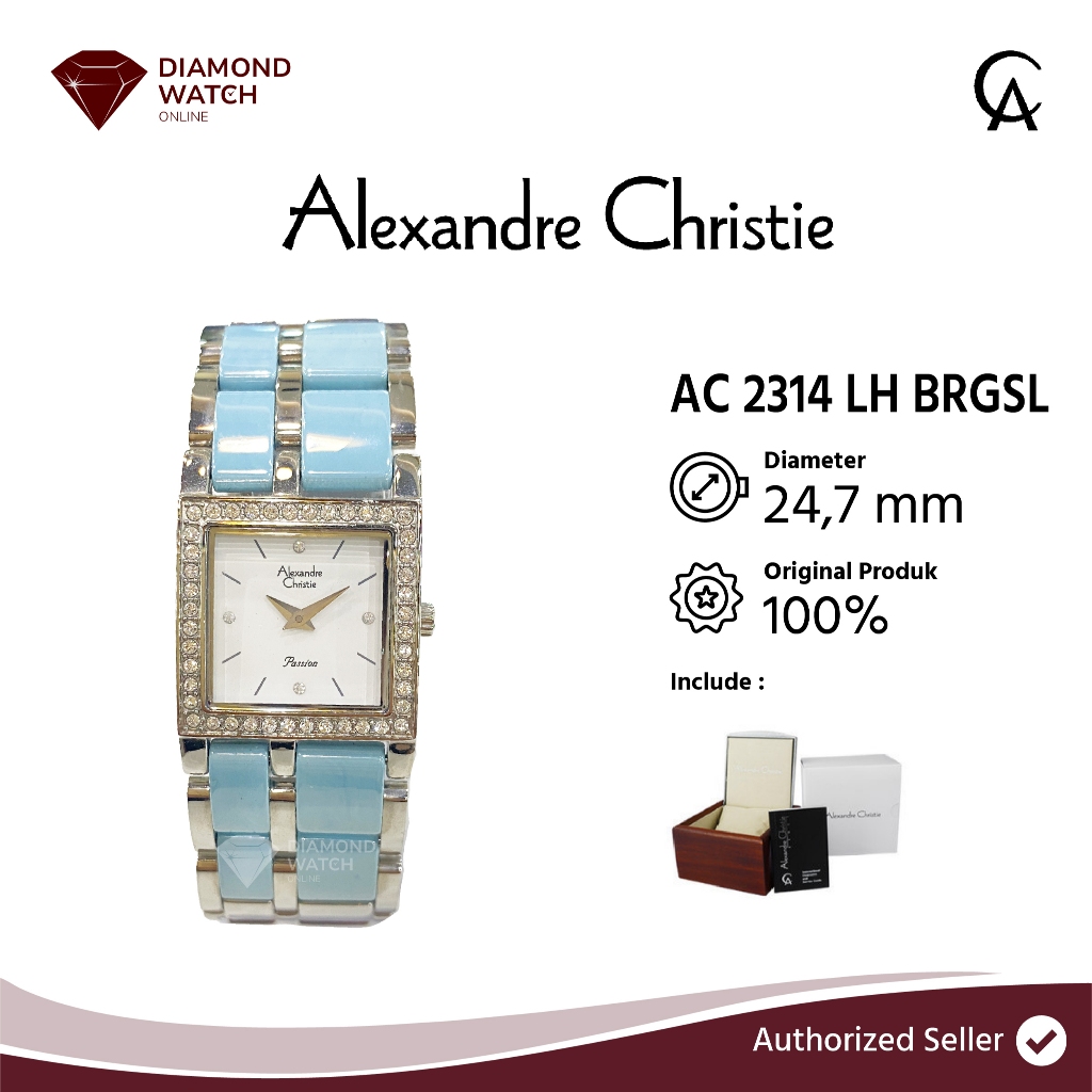 Alexandre Christie Passion 24,7 mm White Dial Dual Tone Stainless Steel With Ceramic Strap AC 2314 L