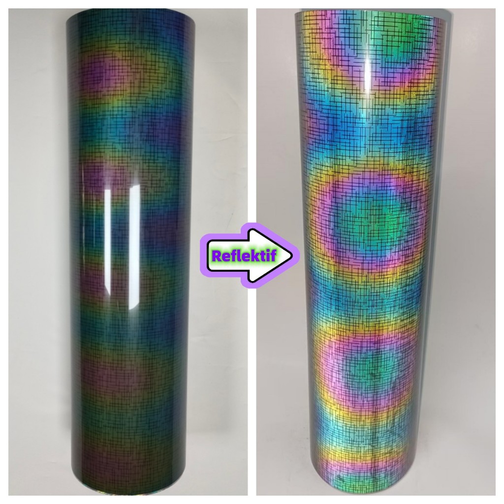 POLYFLEX REFLECTIVE RAINBOW Lebar 50 cm - POLYFLEX RAINBOW METERAN - POLYFLEX TERMURAH/POLYFLEX REFL