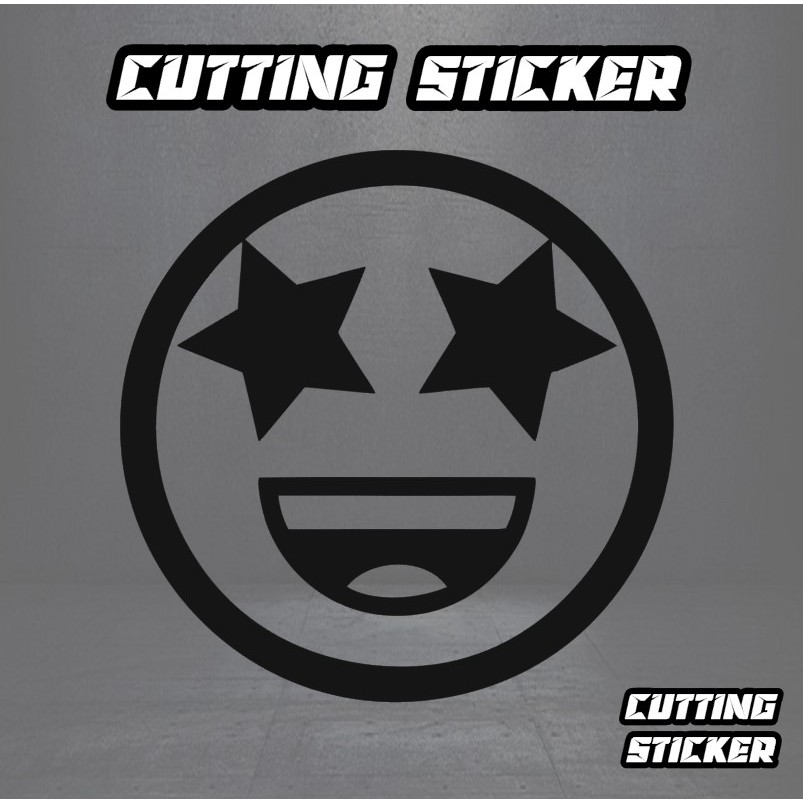 Stiker Emoji Mata Bintang - stiker mobil