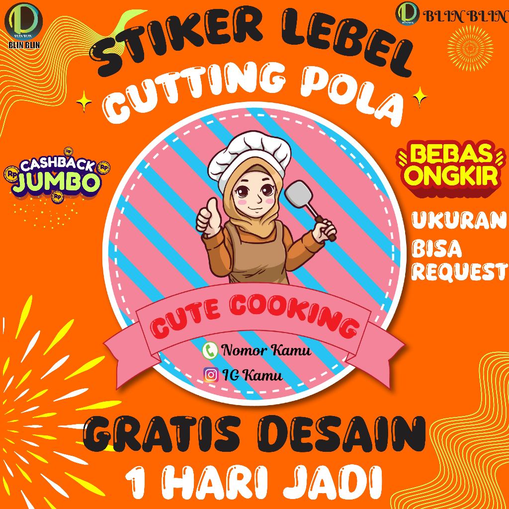 

Stiker Label Kemasan Cutting Pola Gratis Desain/Stiker Logo Makanan/Stiker Logo Minuman/StikerCustom