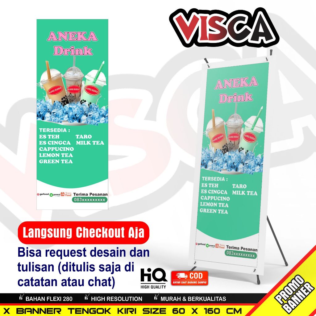 Spanduk X Banner Aneka Minuman