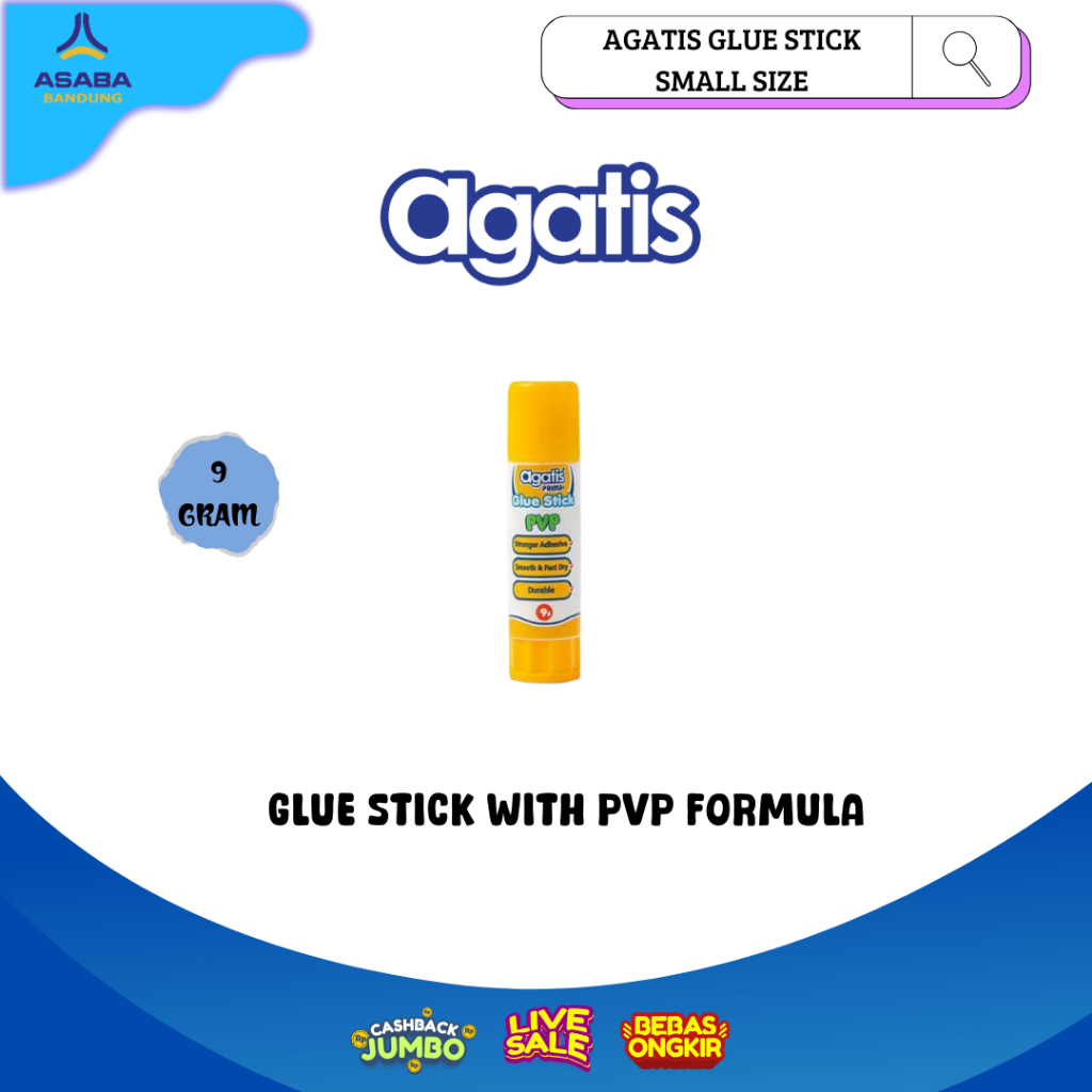 

Asaba Bandung - AGATIS PRIME GLUE STICK 9 GR SMALL SIZE WITH PVP FORMULA / LEM