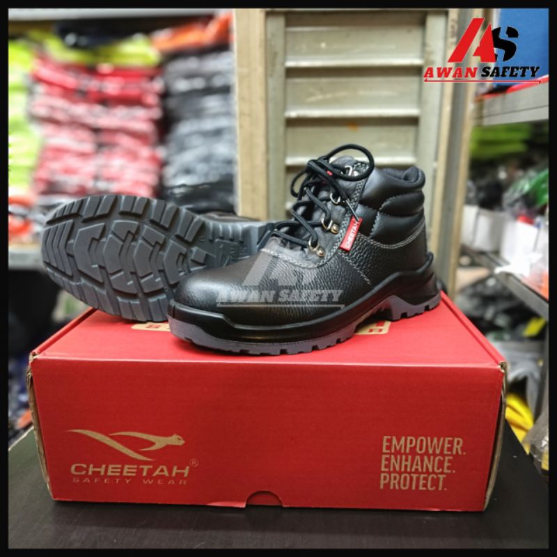 Sepatu Safety Cheetah 7106H / Sepatu Kerja Sefty Pria Kulit Asli Original
