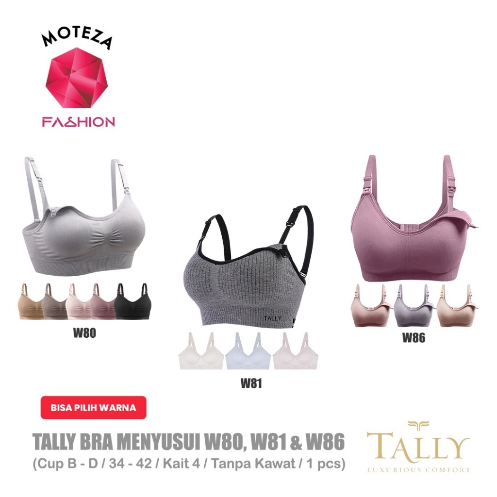NEW PORODUK TALLY W 80 ; W 81 ; W 86 B80 W81 W86 BRA BH WANITA MENYUSUI NURSING BRA RAJUT TANPA