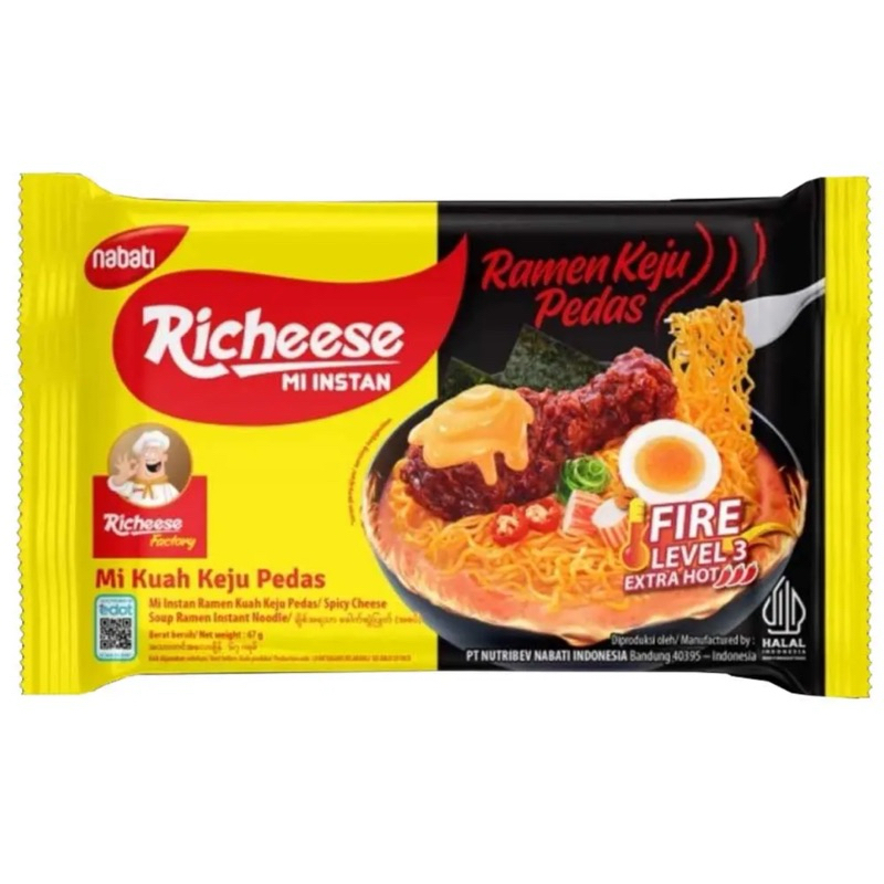 

Nabati richeese keju pedas level 3 fire level 5