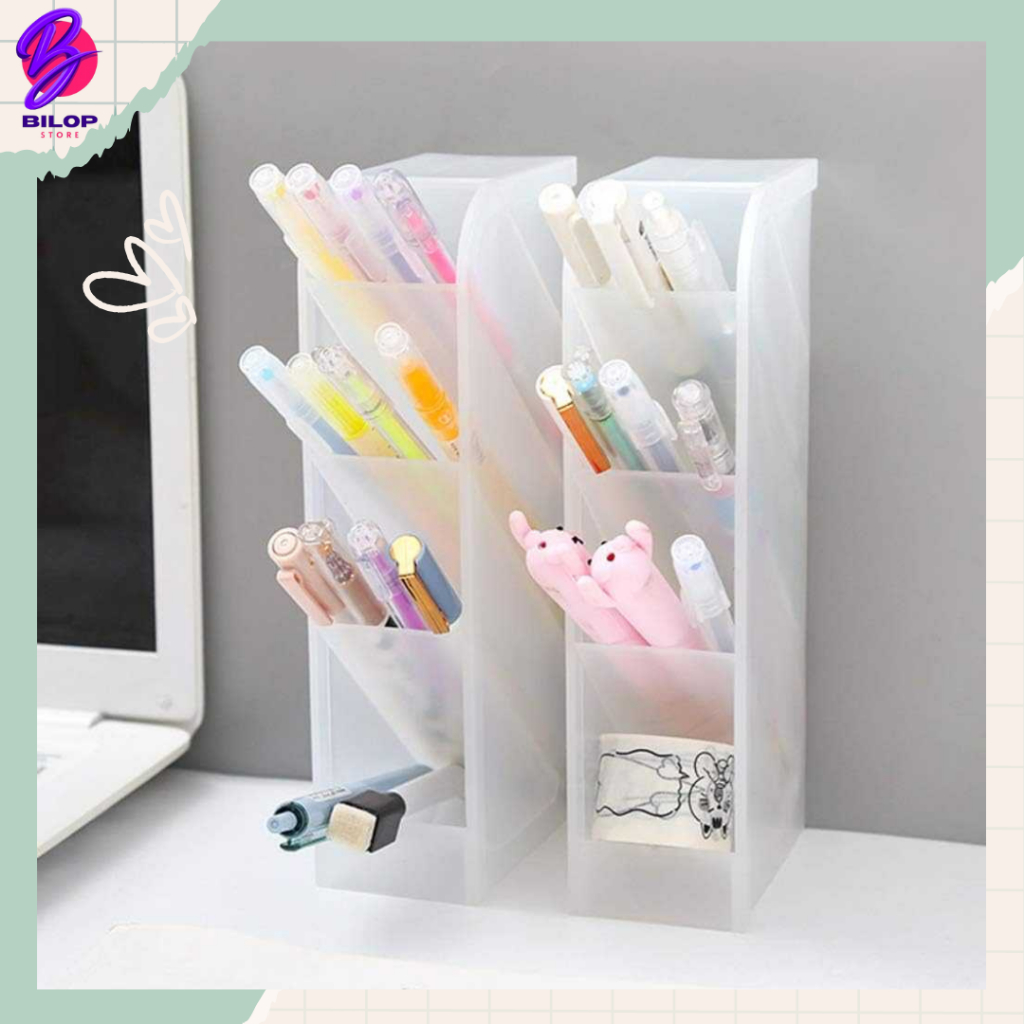 

Kotak Organizer Alat Tulis Pen Holder 4 Slot Multifungsi Tempat Pensil