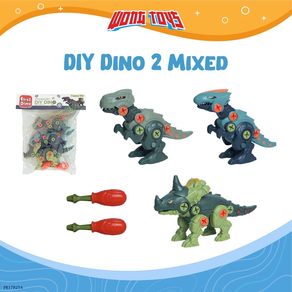 DIY Dino 2 Mixed (PR17825A) - Mainan Edukasi DIY Dinosaurus DIY Dino First Dino