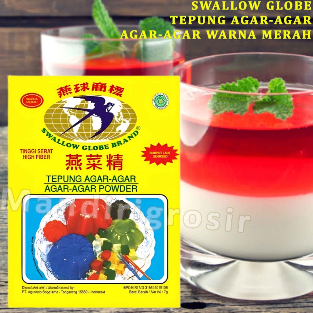 

Tepung Agar-Agar * Swallow Globe * Agar Powder Warna Merah * 7gr