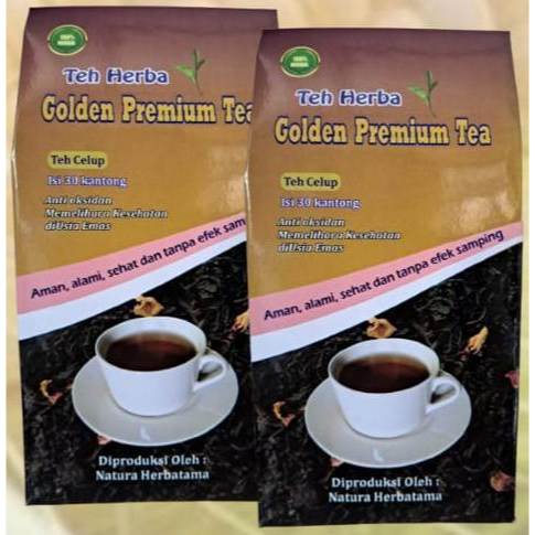 

Teh Herbal Golden Premium Tea. Teh Herbal untuk yang bermasalah dengan Ginjal, Asam Urat, Hipertensi, Kandung Kemih Dll