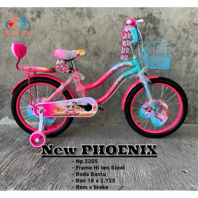 Sepeda Mini Anak cewek keranjang mini new pheonix 2206 ukuran 18 inch |Sepeda mini ring 18 inch |Sep