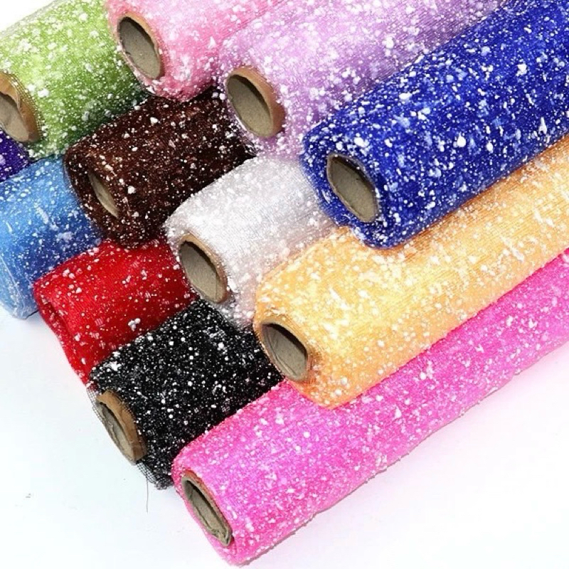 

Cellophane SNOW TILLE Florist / KERTAS BUKET TILE SALJU LEMBARAN KAIN - FLOWER WRAPPING