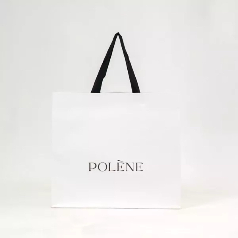 Tas PAPER BAG POLENE WHITE 100% ORIGINAL