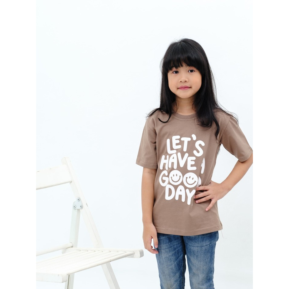 LITTLE ZOLAQU - Kaos Anak BAGGY SIZE Unisex 0-6 Tahun Premium Cotton Combed 30s - MAPPLE BROWN LHAGD