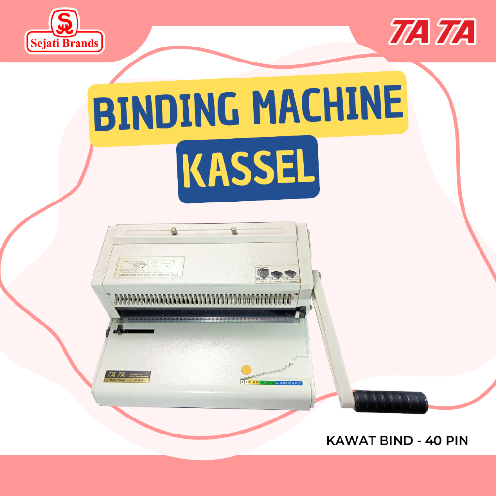 Mesin Jilid Spiral Kawat Kassel 40 hole / TA TA  Mesin Jilid Ukuran A4/Folio/ Binding Machine Kawat