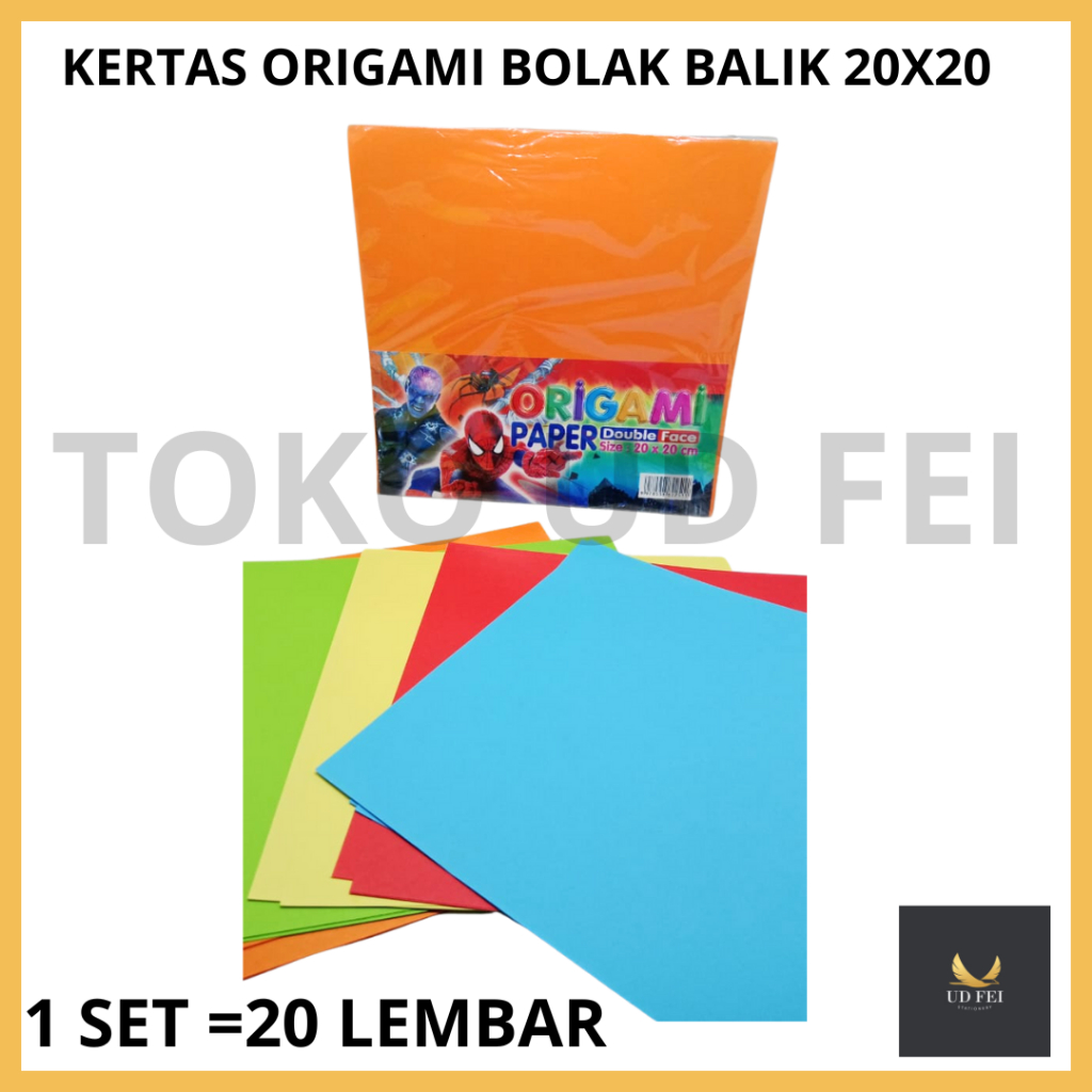 

(1 SET=20 LEMBAR) Kertas ORIGAMI / KERTAS LIPAT/ KERTAS ORIGAMI 12X12/ ORIGMAI 14X14/ORIGAMI 16X16/ORIGAMI 20X20