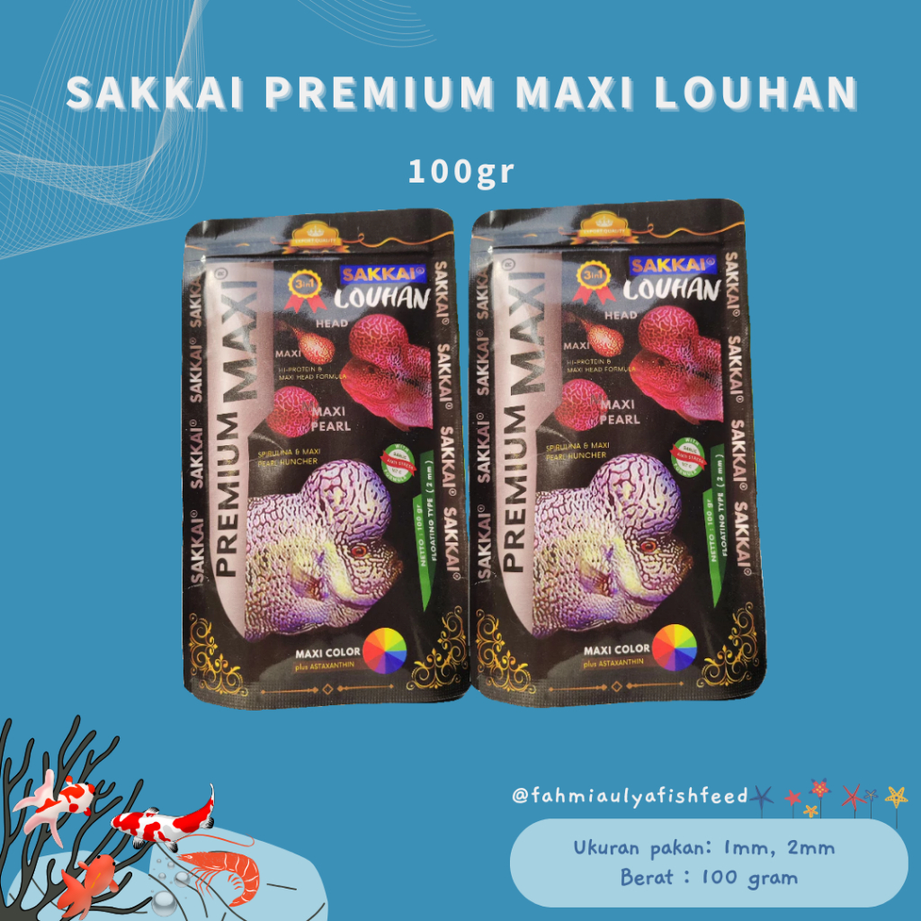 Pelet Sakkai Premium Maxi LOUHAN 100gr. Pakan Louhan/Pelet Louhan