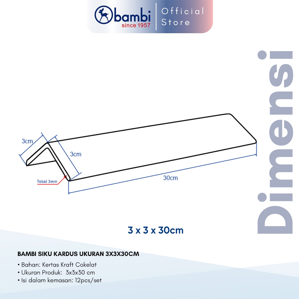 

RK Bambi Siku Edisi Siku Karton & Siku Kardus Size 3cm x 3cm x 30cm Original