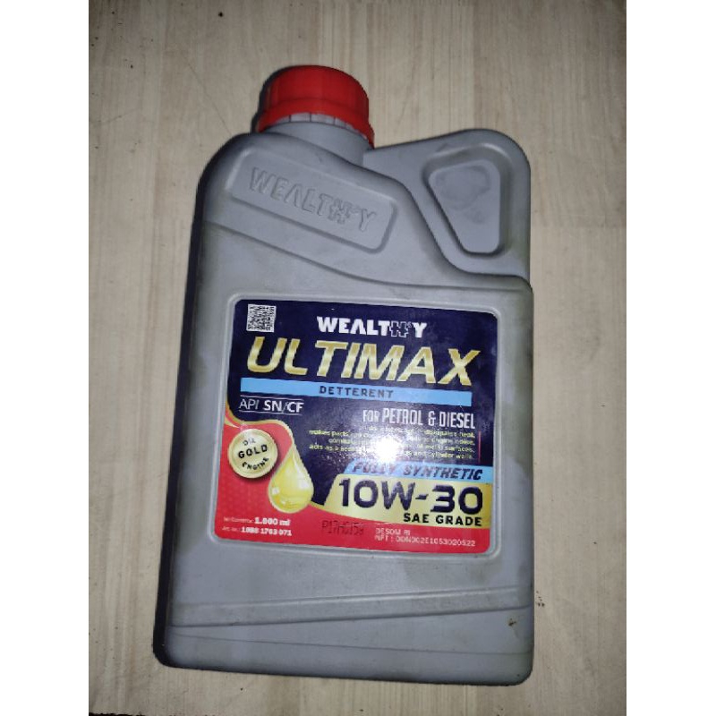 Oli Mesin Wealthy Ultimax 10W-30 Fully Synthetic SN/CF Bensin/Diesel (1 liter)