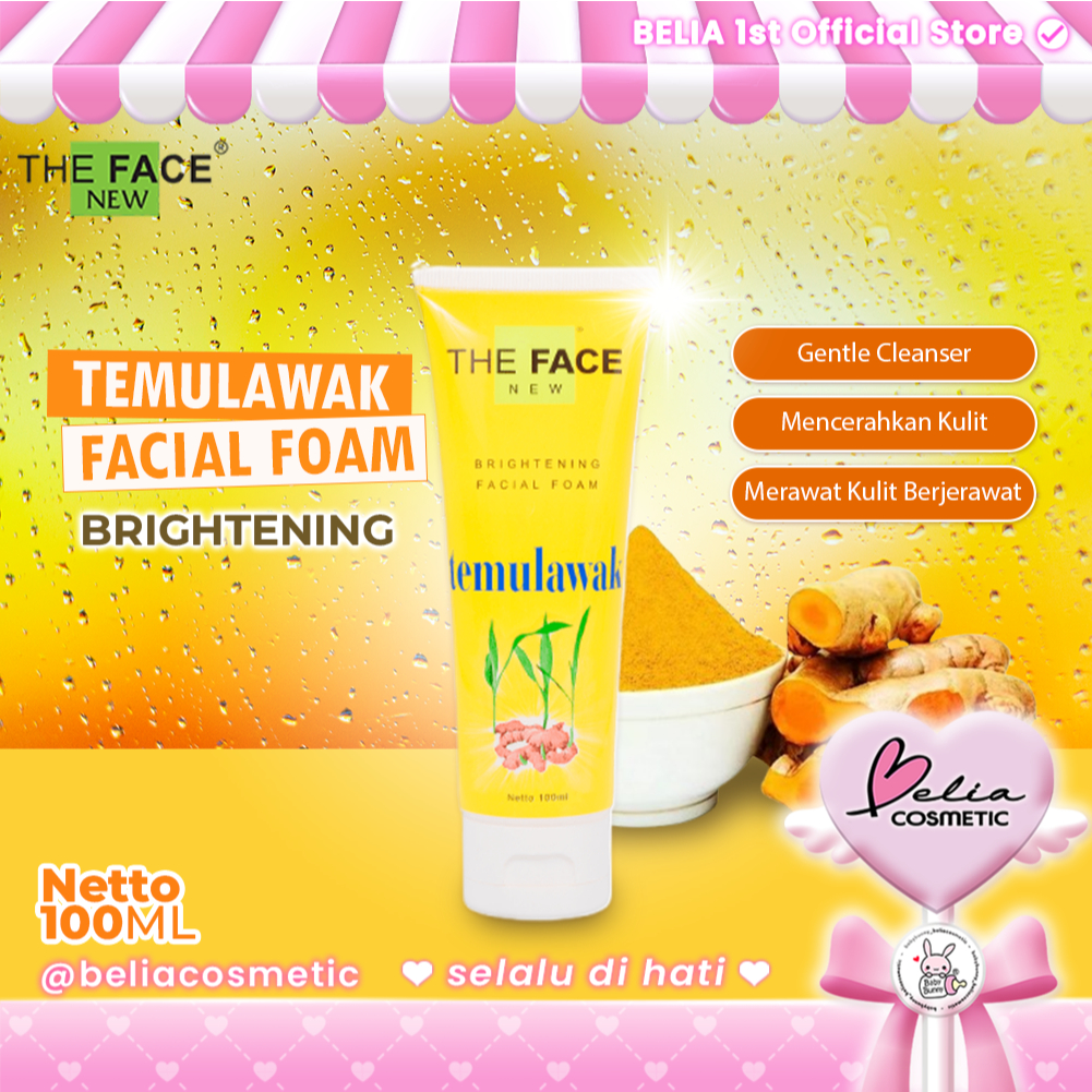 ❤ BELIA ❤ THE FACE Temulawak Facial Foam 100ml With Ekstrak Temulawak and Niacinamide | Sabun Pember