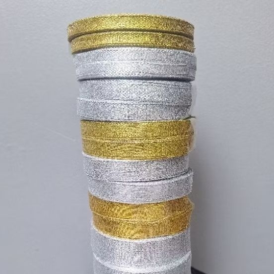 

Papoy's- pita gliter Gold/ Silver 1cm (3/8inc)