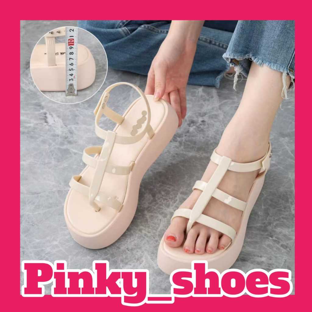 PINKY SHOES Meisha wedges rebeca/sandah wanita/jelly shoes/sandal import ala melissa